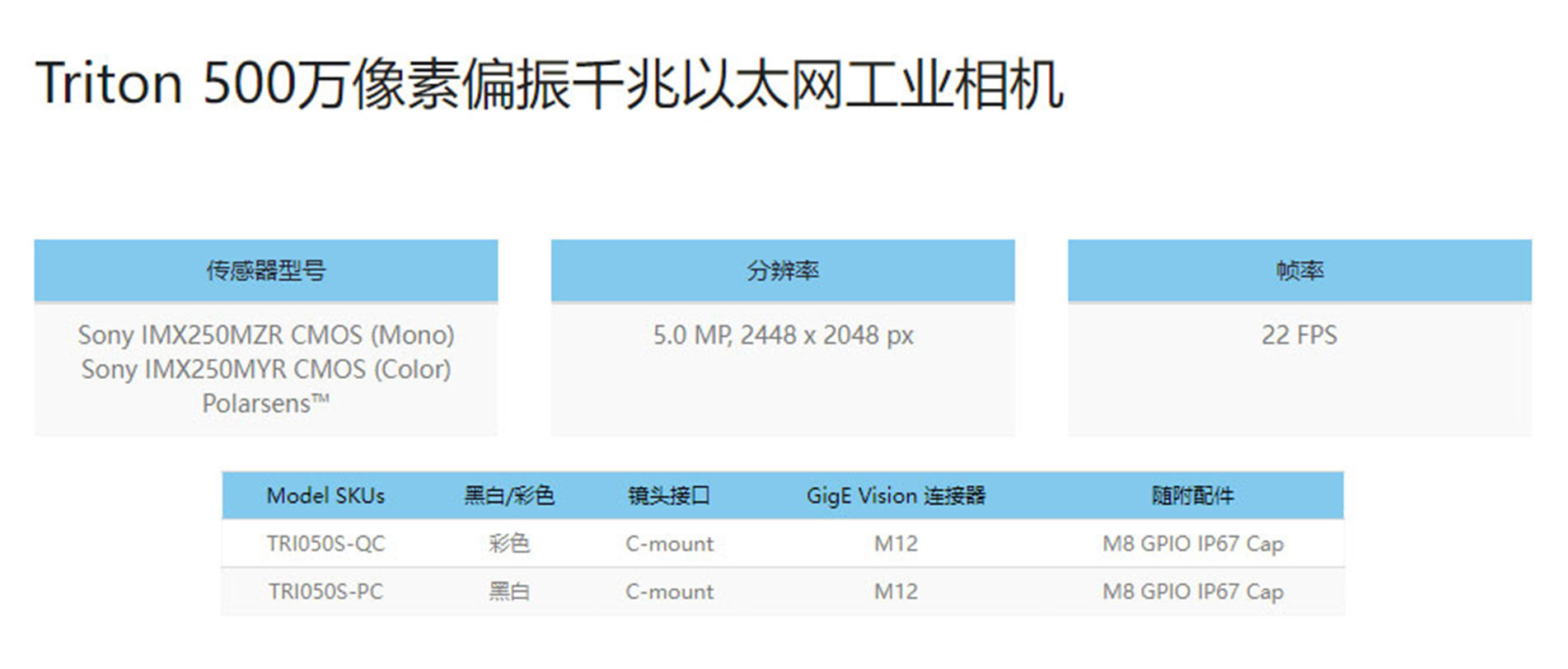 Triton-500万像素千兆以太网工业相机-(TRI050S-_-IMX264)-_-Lucid-Vision-Labs_11